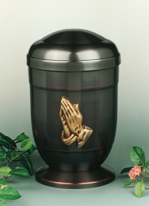Memorial Urn | Gray | Praying Hands by Alviti