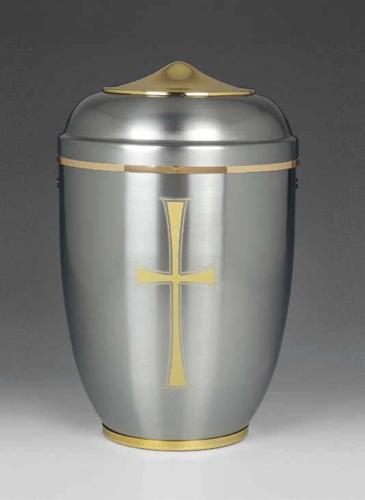 Memorial Heaven's Cross Urn | Aluminum | Gold Accents by Alviti