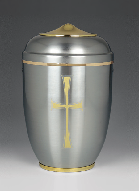 Memorial Heaven's Cross Urn | Aluminum | Gold Accents by Alviti