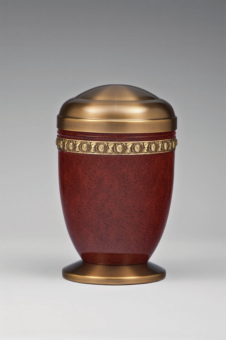 Memorial Eternal Rose Urn | Aluminum | Red Marbling by Alviti