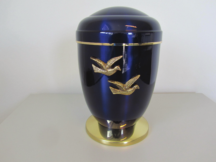 Memorial Urn | Dark Blue | Birds of Paradise by Alviti