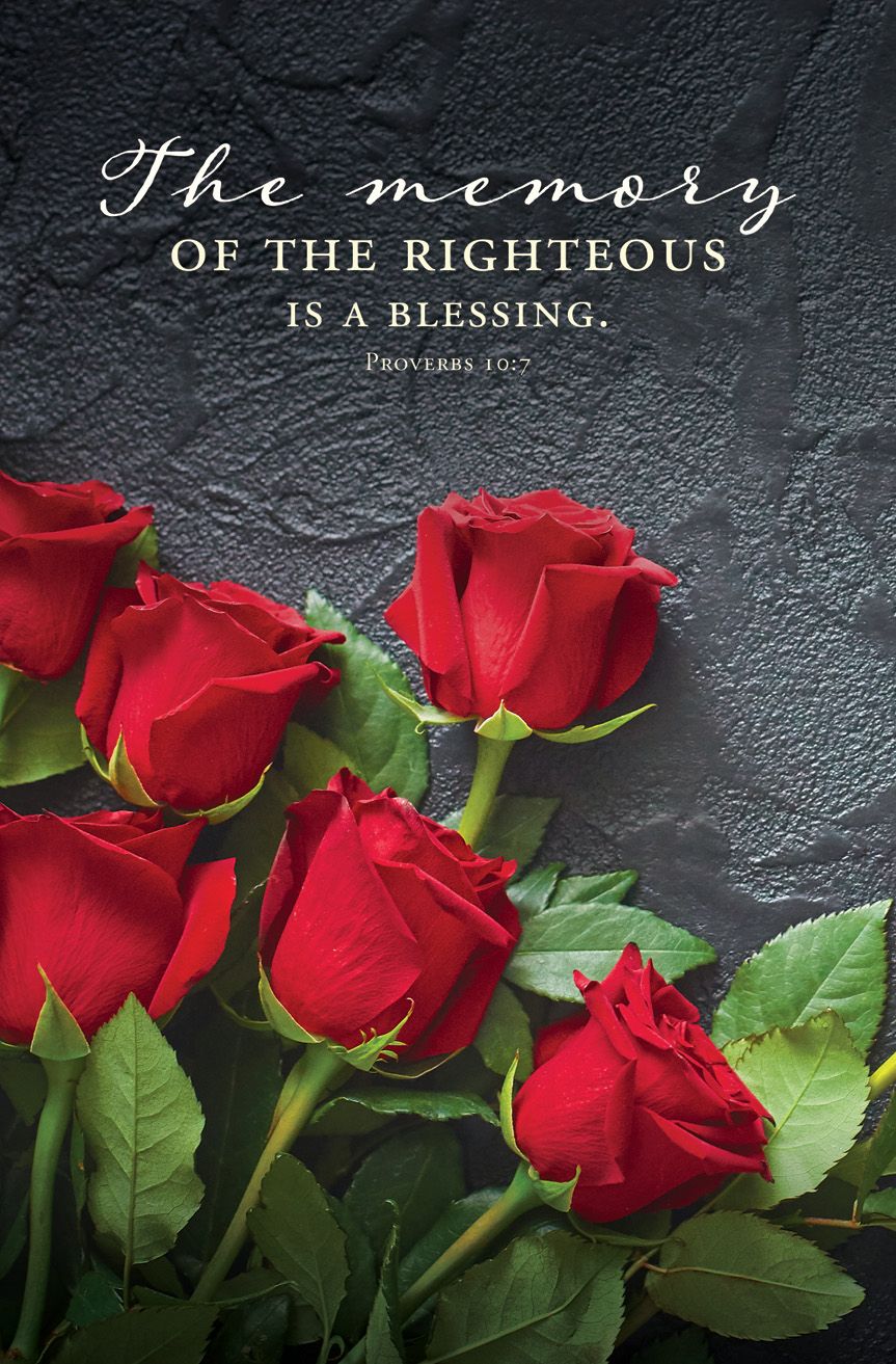 Funeral - The Memory of the Righteous, Proverbs 10:7 (CEB) - Pkg 100 - Standard Bulletin by Anchor Christian Distributors