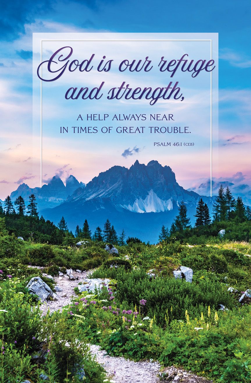 General - God Is Our Refuge, Psalm 46:1 (CEB) - Pkg 100 - Standard Bulletin by Anchor Christian Distributors