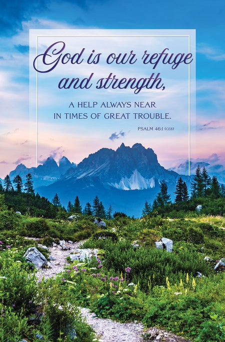 General - God Is Our Refuge, Psalm 46:1 (CEB) - Pkg 100 - Standard Bulletin by Anchor Christian Distributors