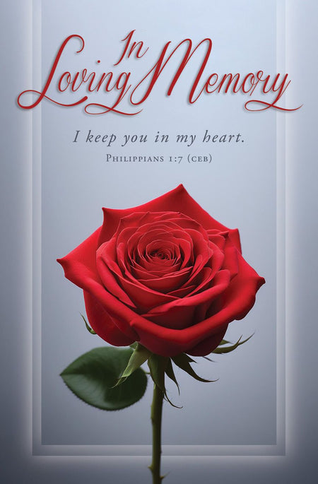 Funeral – In Loving Memory – Philippians 1:7 (CEB) – Pkg 100 – Standard Bulletin by Anchor Christian Distributors