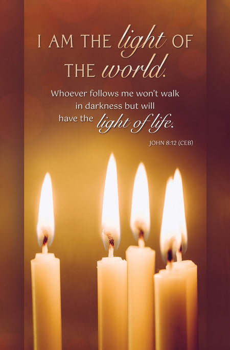 Easter – Tenebrae, I am the light, John 8:12 (CEB) – Pkg 100 – Standard Bulletin by Anchor Christian Distributors