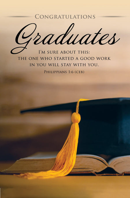 Graduation – Congratulations, Graduates, Philippians 1:6 (CEB) – Pkg 100 – Standard Bulletin by Anchor Christian Distributors
