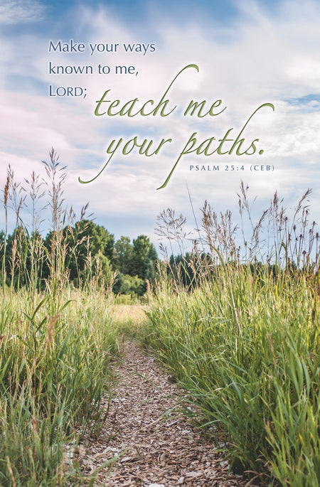 Summer – Teach Me Your Paths, Ps 25:4 (CEB) – Pkg 100 – Standard Bulletin by Anchor Christian Distributors