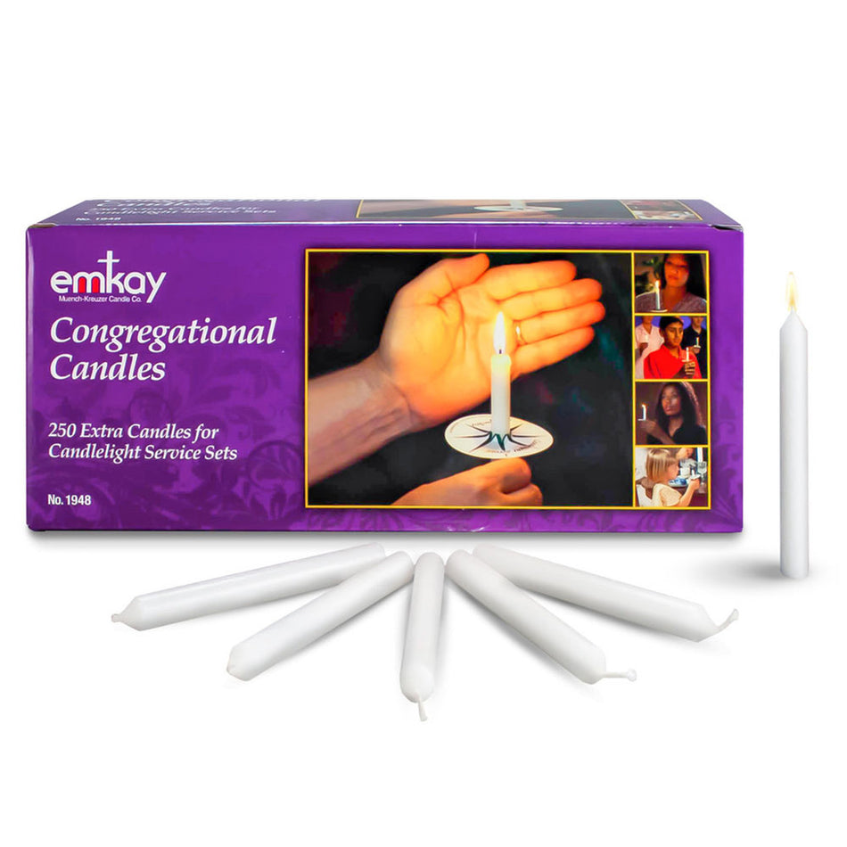 Emkay 5" Candlelight Service Candles - 250 Count