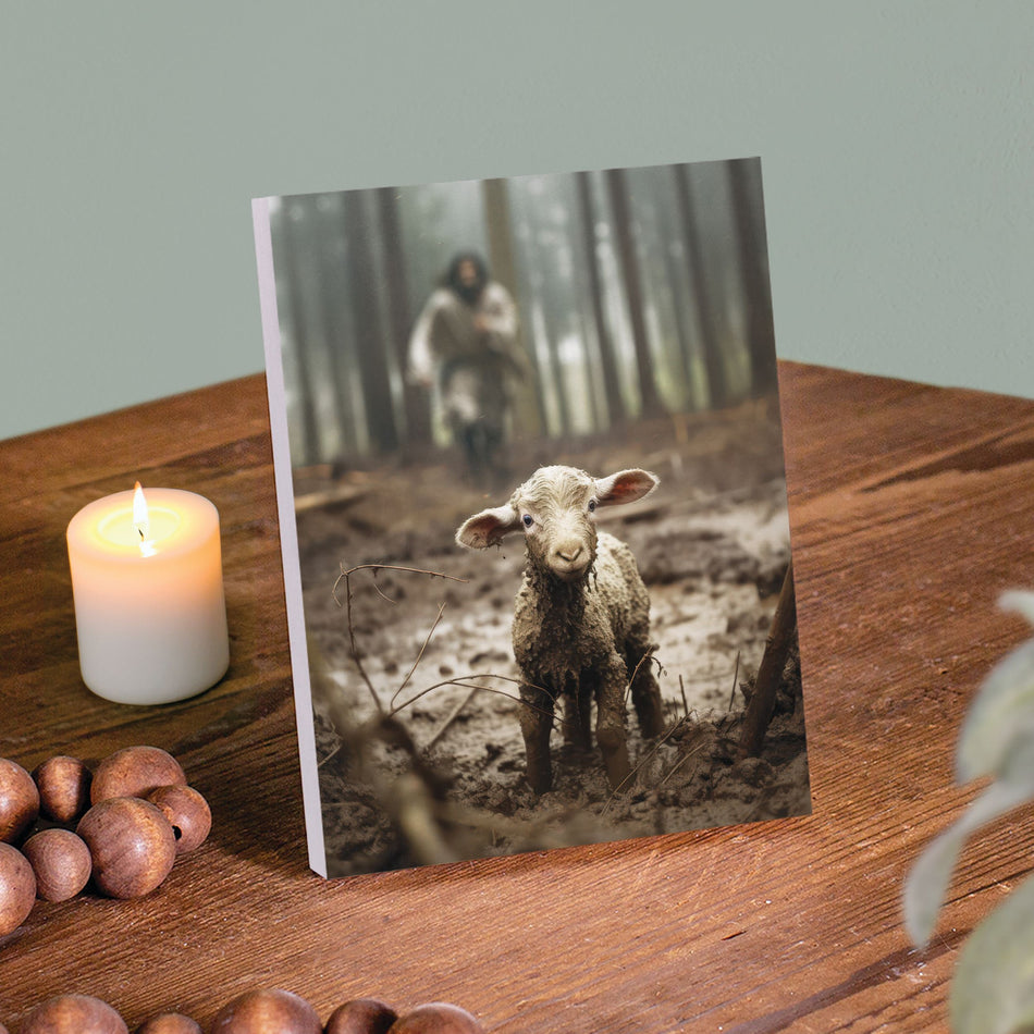 I Am Found Collection Easel Block - Lamb