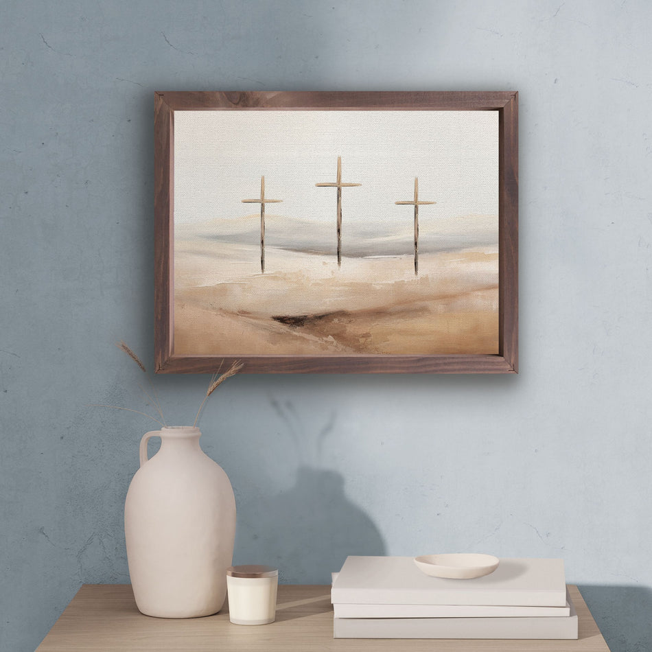 Wonderous Watercolors Collection Framed Linen Art - Three Cosses