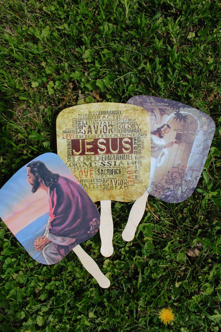 HAND FAN CHRIST KNOCKING PK50