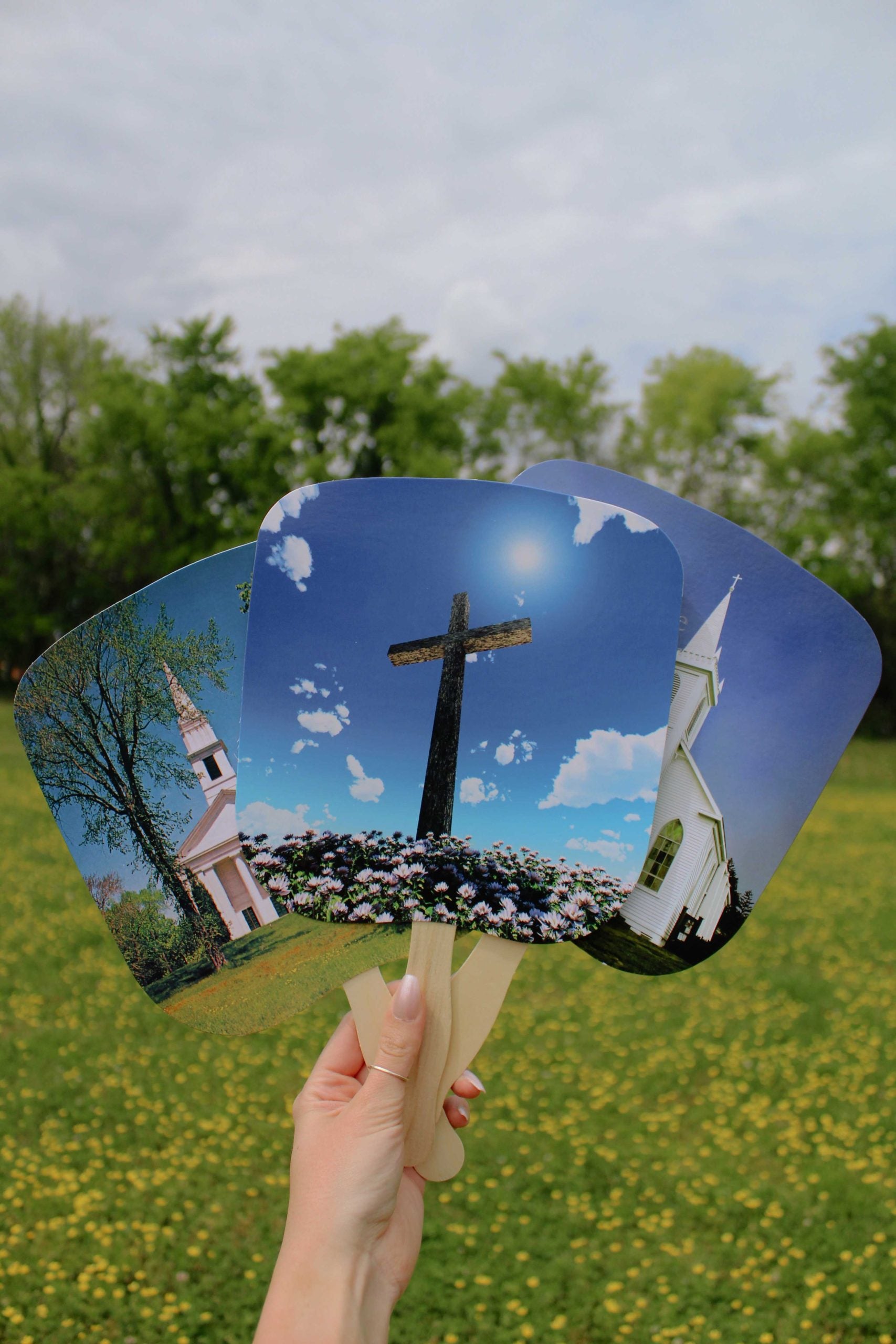 HAND FAN REJOICE IN THE HOUSE OF THE LORD PK50