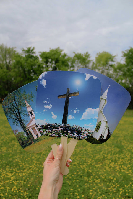 HAND FAN REJOICE IN THE HOUSE OF THE LORD PK50