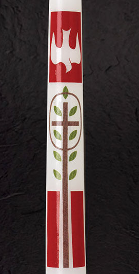 Emkay Confirmation Candle with Descending Dove | 9-3/4 x 7/8 Inches | Single