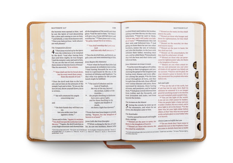 ESV Large Print Personal Size Bible, Red Letter, Thumb Indexed by Crossway, product view 2