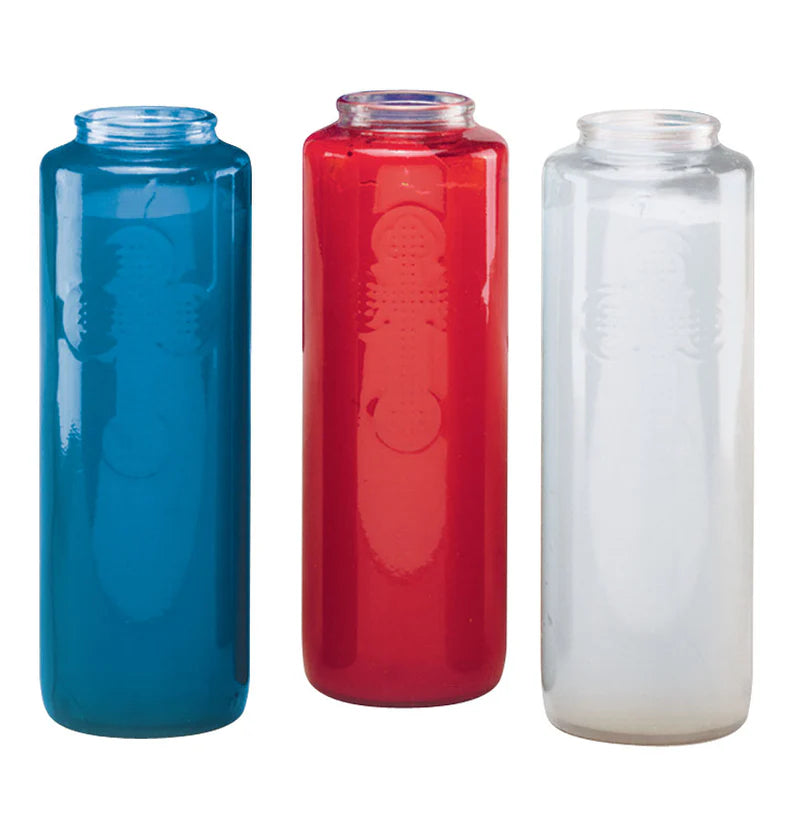 5-Day Glass Devotional Light Candles- Various Colors- Sanctuary Candle for Lamps 6.5" x 2.75" (Bulk Case of 12) - Emkay