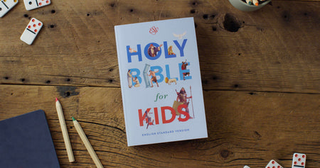 ESV Holy Bible for Kids Economy, 2026 edition, publisher tabletop photograph