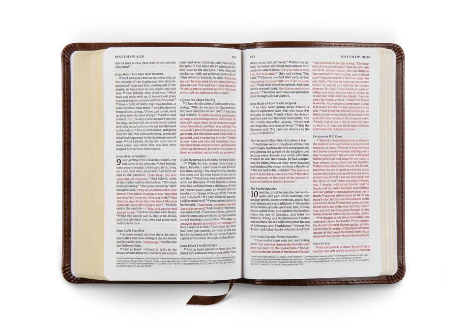 ESV Compact Bible, Red Letter – Leather by Crossway, product view 2
