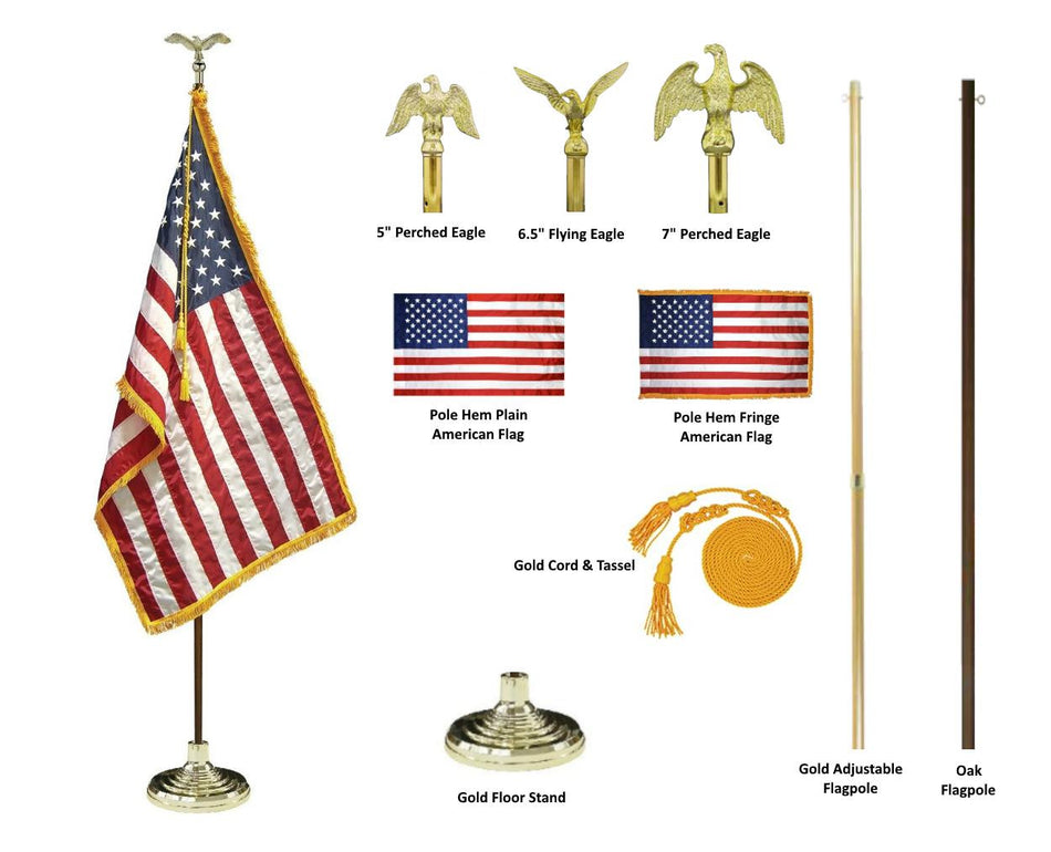 American Presentation Flag & Flagpole Set
