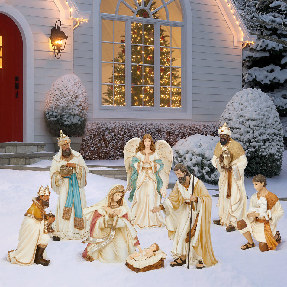 40" Outdoor Nativity Set of 9