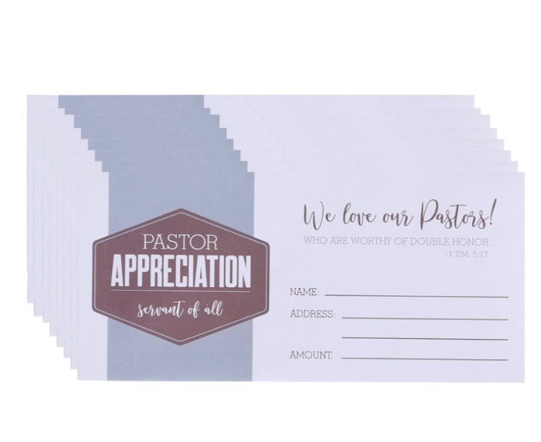Church offering envelope for Pastor appreciation - Pack of 100 - We love our Pastors! by Swanson Christian Products
