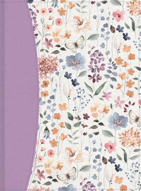 1960 Biblia de apuntes tamaño personal, (RVR ) morado floral, tela sobre tapa dura by Broadman and Holman