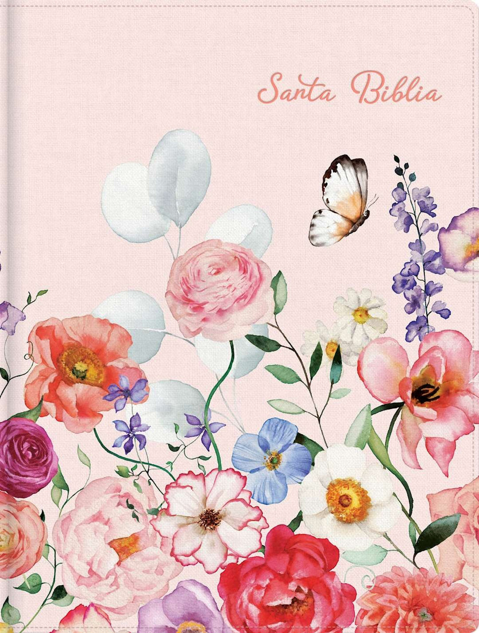 1960 Biblia de apuntes (RVR ) rosa pétalos, tela sobre tapa dura by Broadman and Holman
