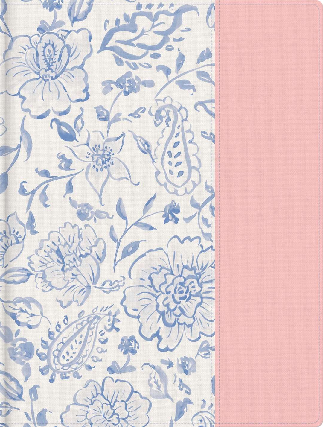 1960 Biblia de apuntes (RVR ) rosa/ azul floral, tela sobre tapa dura by Broadman and Holman