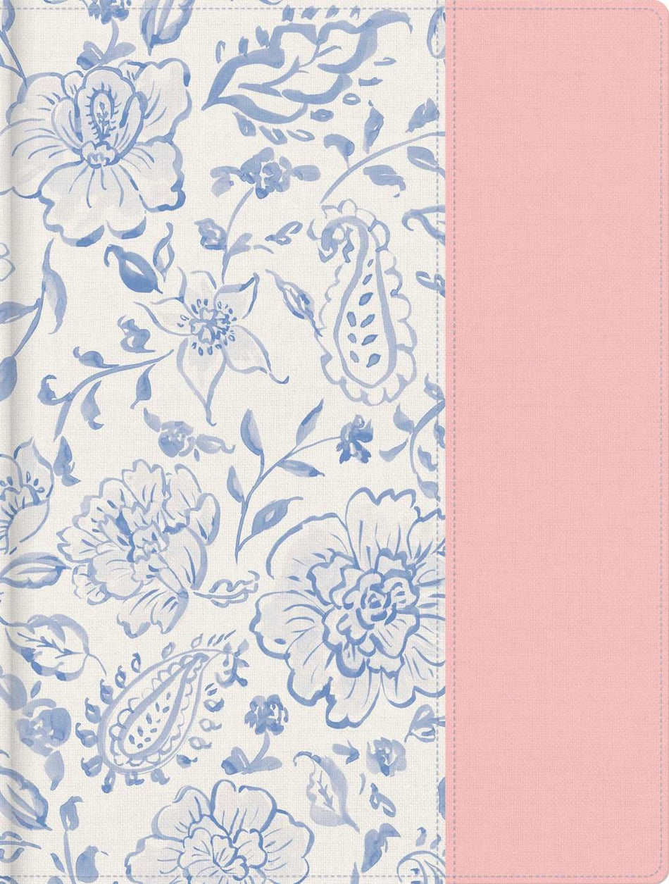 1960 Biblia de apuntes (RVR ) rosa/ azul floral, tela sobre tapa dura by Broadman and Holman
