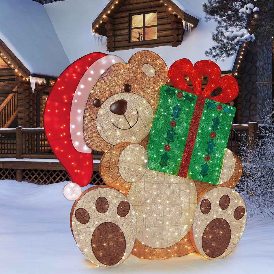 8.7' HOLIDAY BEAR WITH PRESENT