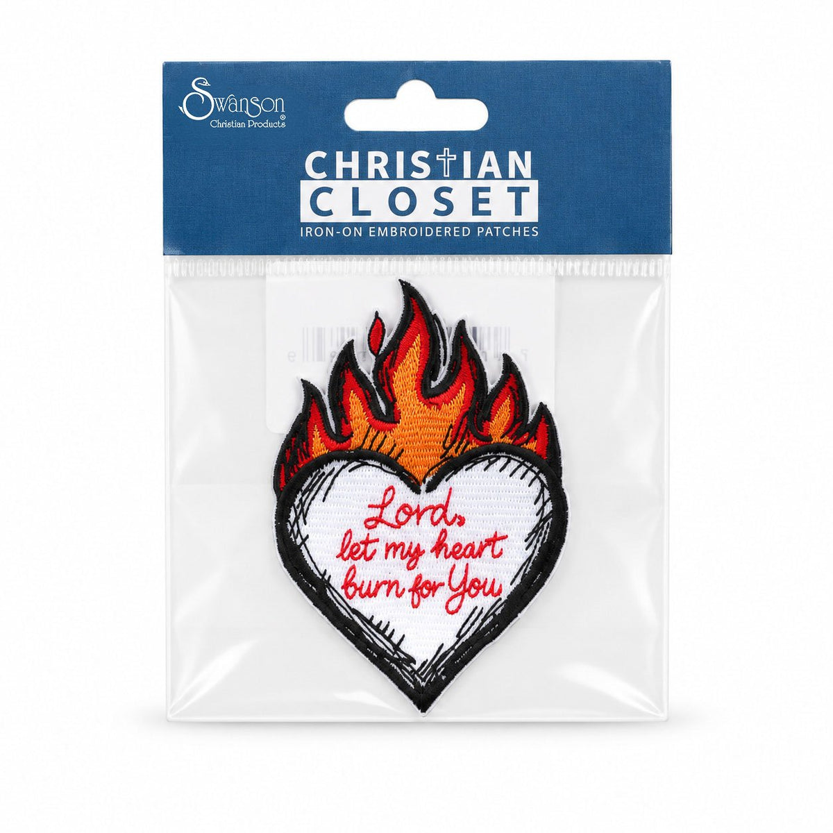 Let My Heart Burn Embroidered Iron-On Patch - Pack of 3