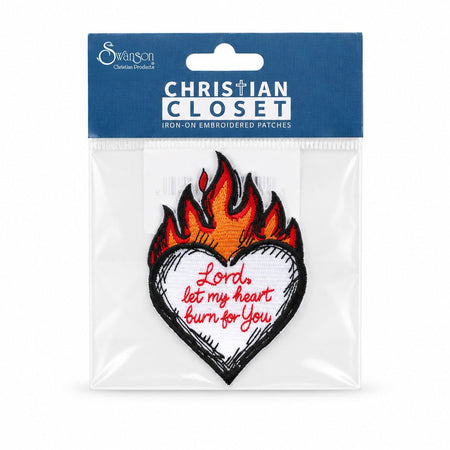 Let My Heart Burn Embroidered Iron-On Patch - Pack of 3