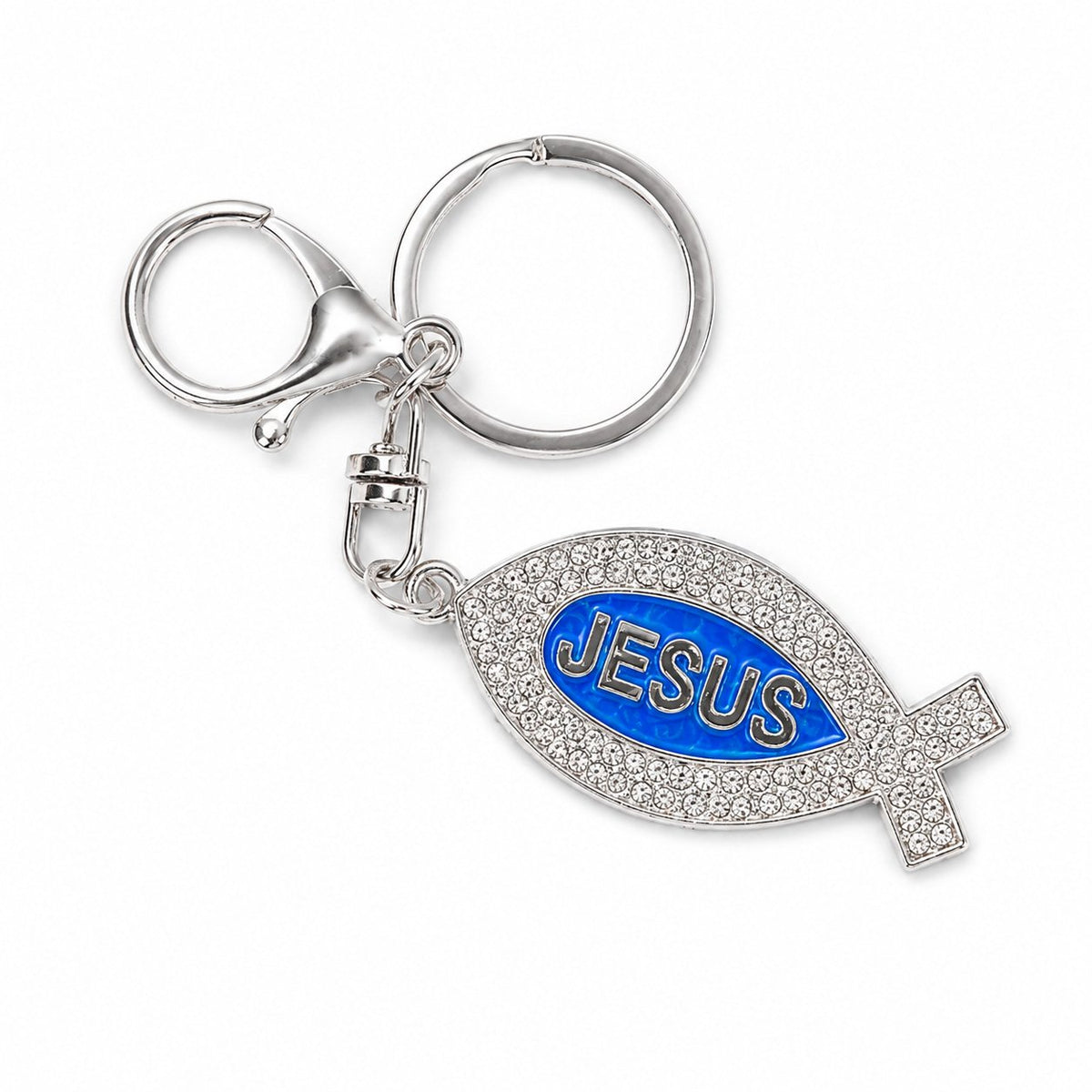 Rhinestone Jesus Fish Keychain - Pack of 3