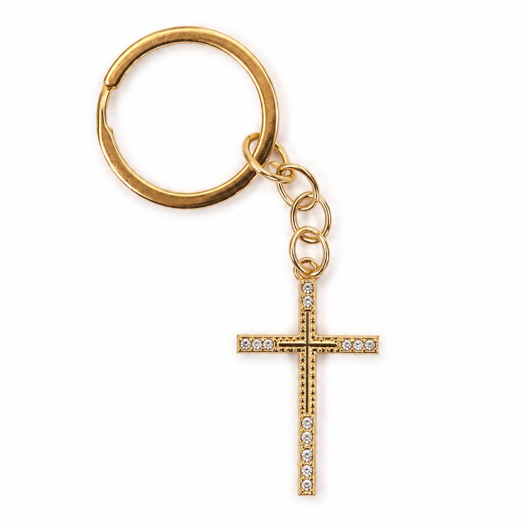 Rhinestone Cross Keychain - Pack of 3