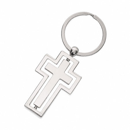 Rotating Cross Keychain - Silver - Pack of 3