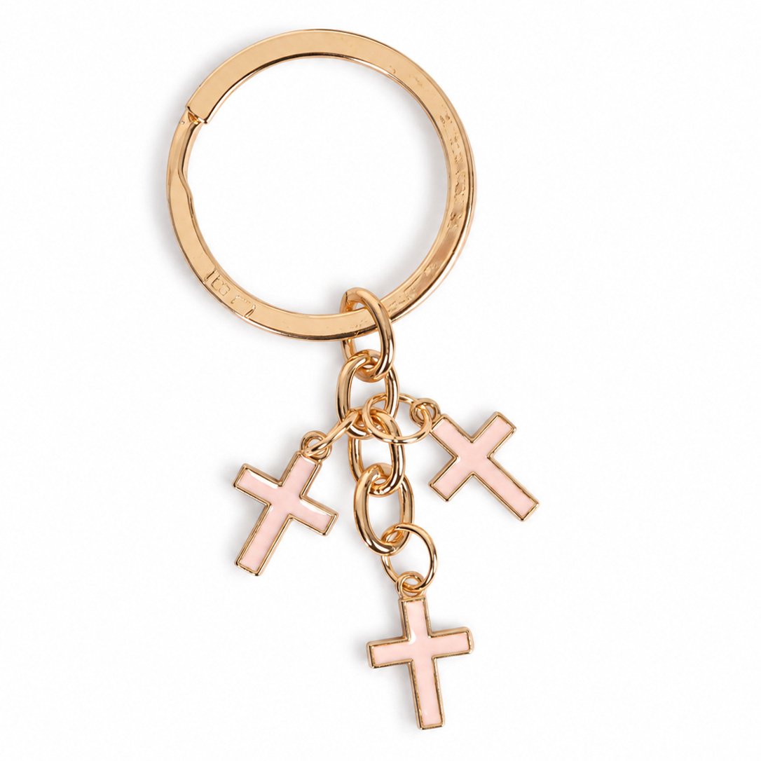 Three Crosses Keychain - Pink - Pack of 3