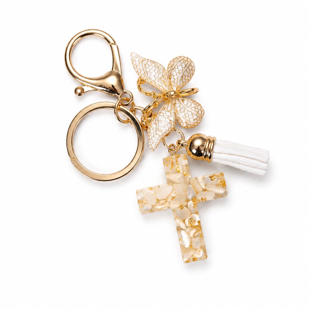 Cross with Butterfly Keychain - Pack of 3