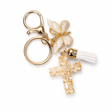 Cross with Butterfly Keychain - Pack of 3