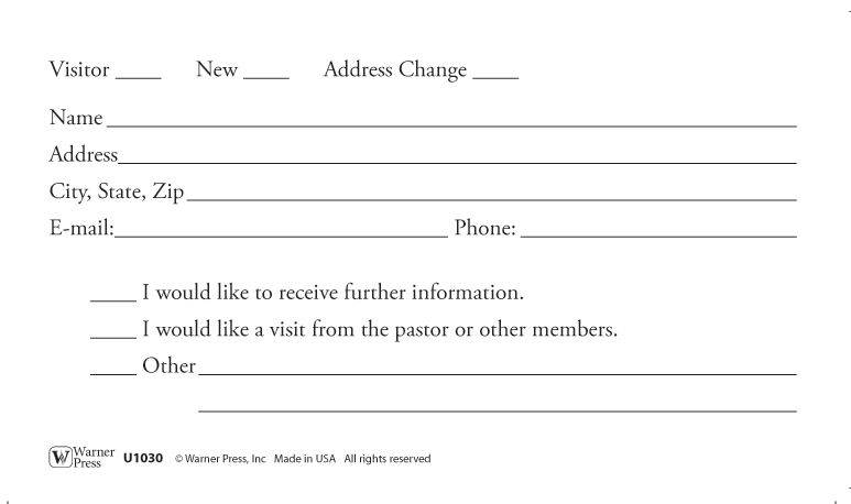 Pew Card - Welcome! (Pack of 50) by Anchor Christian Distributors, product view 2