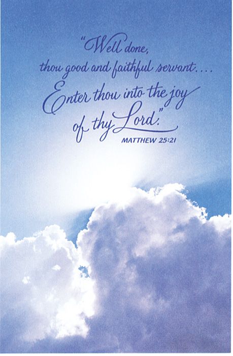 Funeral Standard Bulletin - Well done, thou good and faithful servant by Anchor Christian Distributors