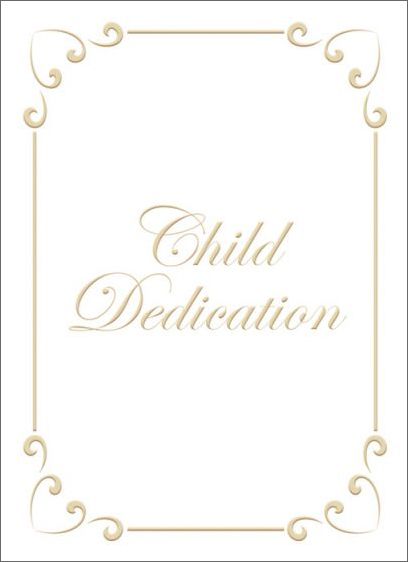 Child Dedication Certificate - 5 x 7 folded, Premium, Gold Foil Embossed by Anchor Christian Distributors