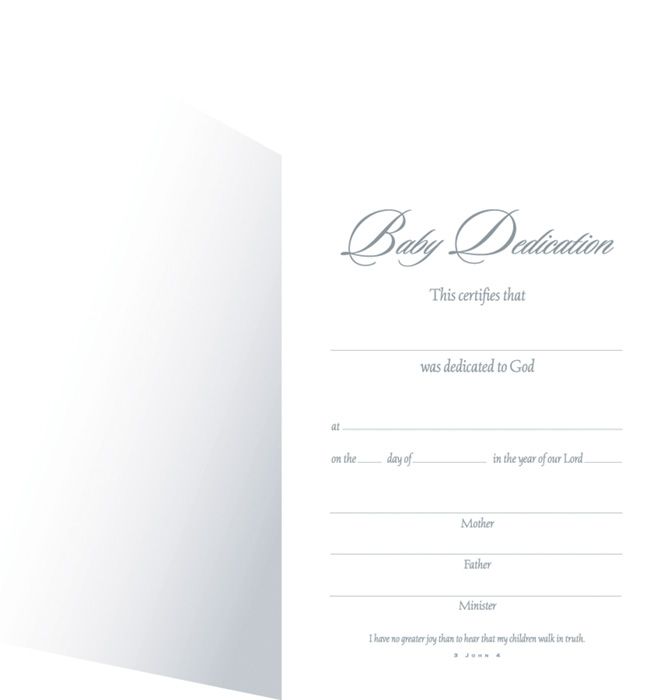 Baby Dedication Certificate - 5x7 folded, Premium, Full Color by Anchor Christian Distributors, product view 2