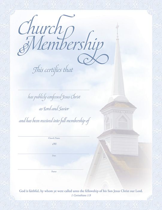 Membership Certificate - Premium, Blue Foil Embossed by Anchor Christian Distributors