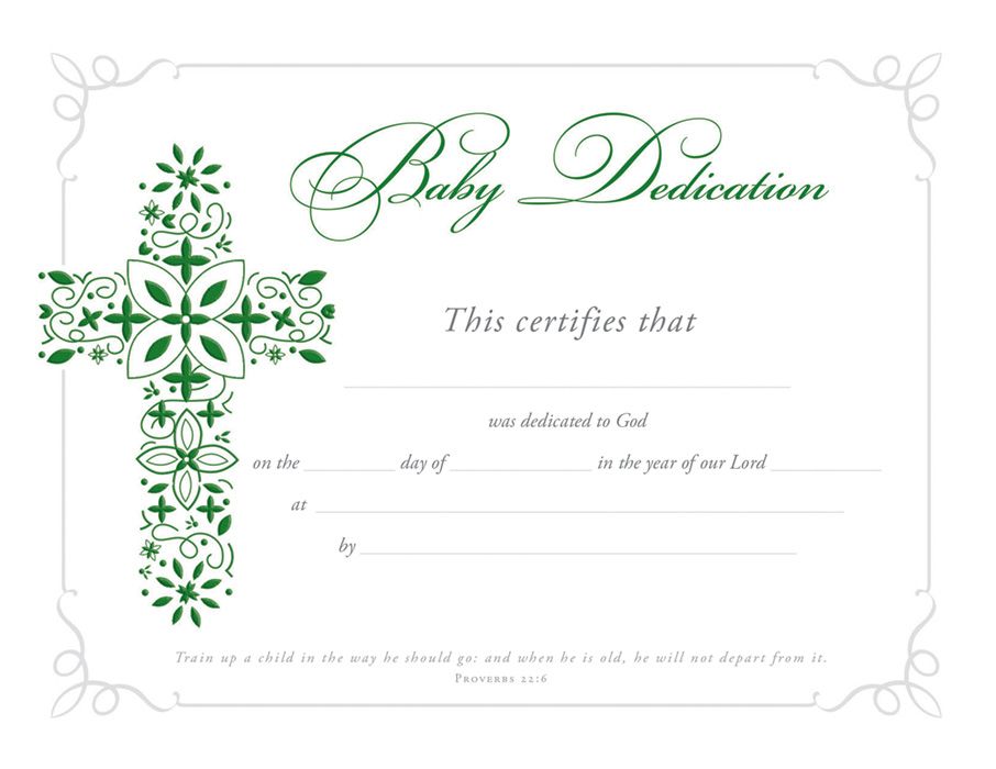 Baby Dedication Certificate - Premium, Foil Embossed by Anchor Christian Distributors