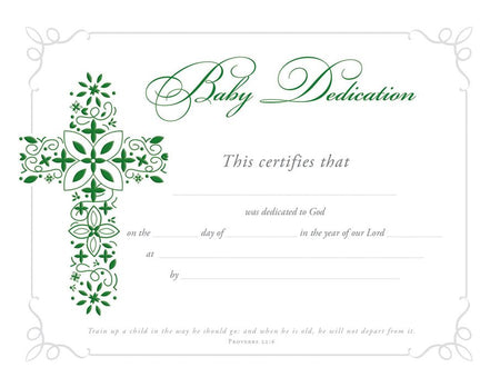 Baby Dedication Certificate - Premium, Foil Embossed by Anchor Christian Distributors