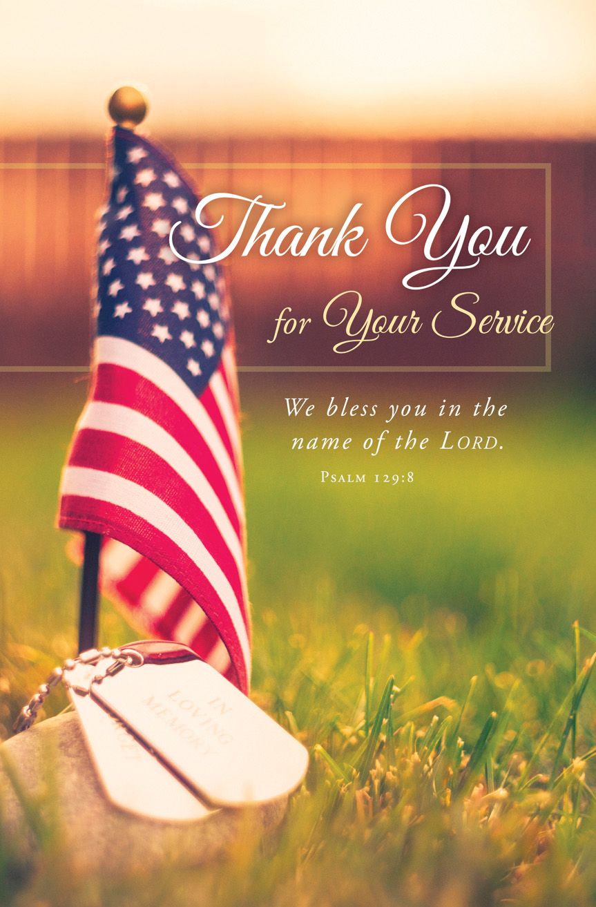Veteran's Day - Thank You for Your Service - Psalm 129:8 (KJV) - Pkg 100 - Standard Bulletin by Anchor Christian Distributors