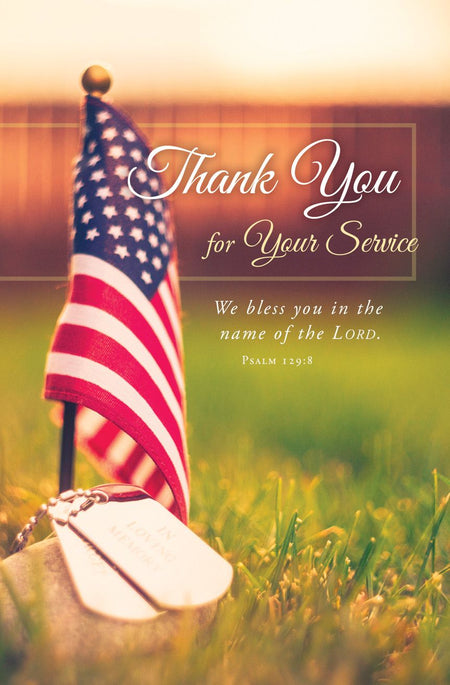 Veteran's Day - Thank You for Your Service - Psalm 129:8 (KJV) - Pkg 100 - Standard Bulletin by Anchor Christian Distributors
