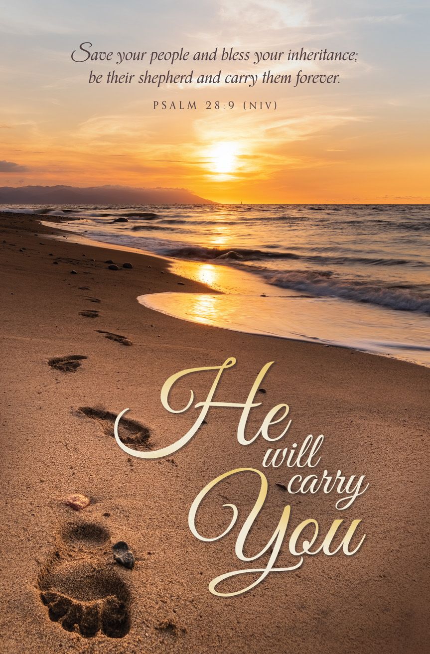 General - He Will Carry You, Psalm 28:9 (NIV) - Pkg 100 - Standard Bulletin by Anchor Christian Distributors