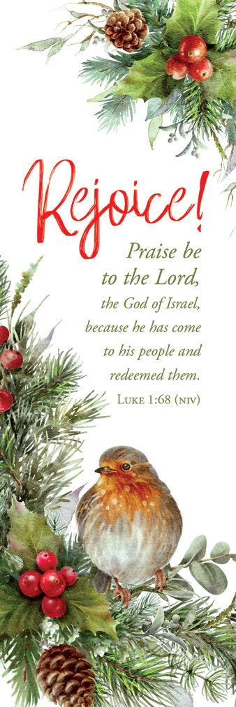 Christmas—Rejoice; Luke 1:68 (NIV)—Pkg 25—Bookmark by Anchor Christian Distributors
